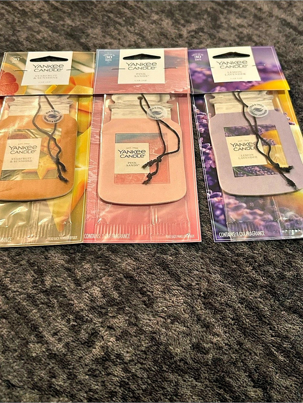 Yankee Candle Car Jar Air Fresheners 3-Pack NWT